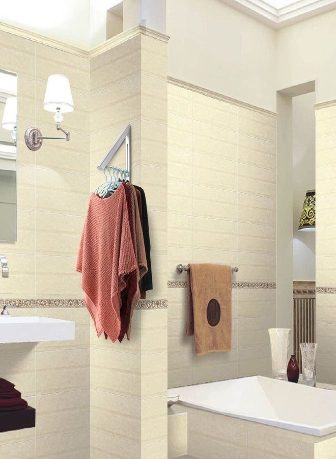 لوكزر رف تجفيف الملابس القابل للطي من لوكزر - حامل تعليق مخفي موفر للمساحة، يُثبت على الحائط، مناسب للمنزل والشرفة وغرفة النوم (40 × 30 سم، معدن + بلاستيك) - Image 3